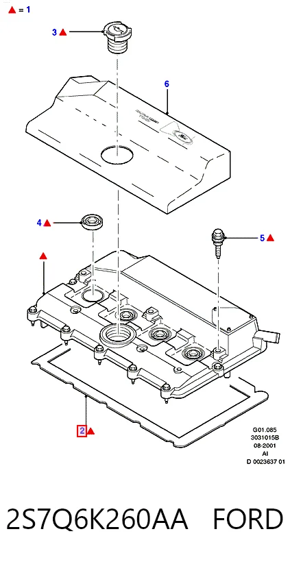  Junta tapa de balancines Ford Transit 5