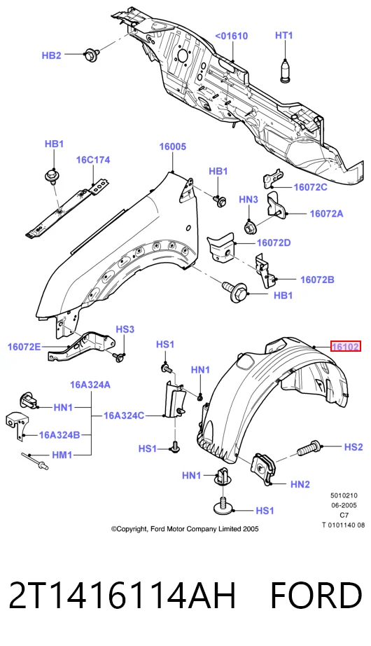 Guardabarros interior derecho, aleta delantera Ford Connect furgoneta (TC7) (2002 - 2013) precio, desde 23,47 EUR