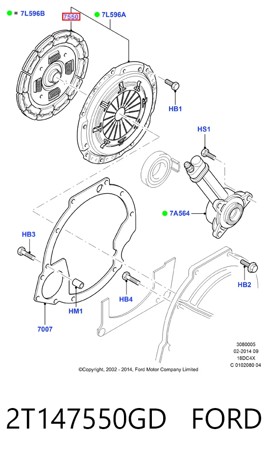 Disco de embrague para Ford Connect  TC7