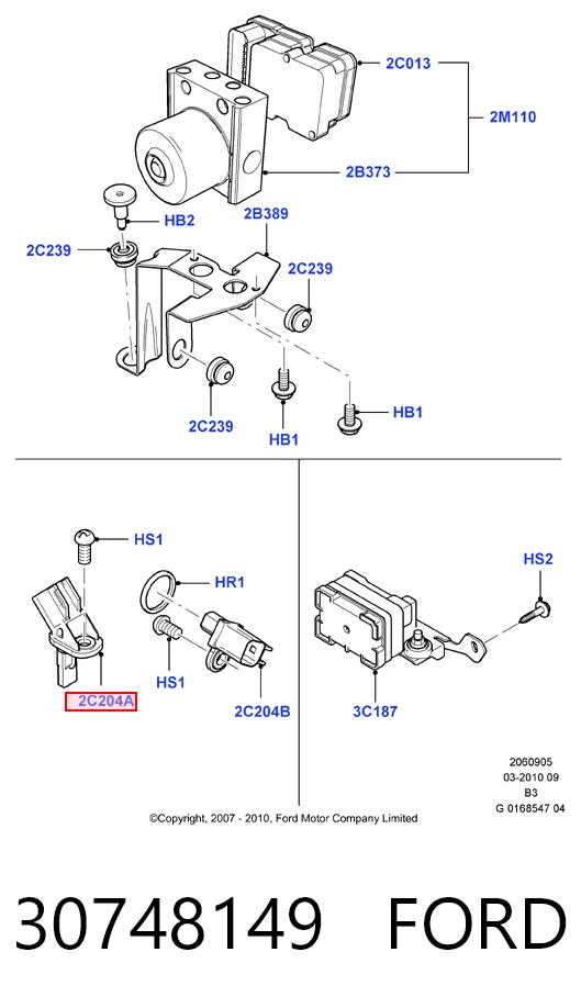 30748149 Ford Sensor de rueda abs