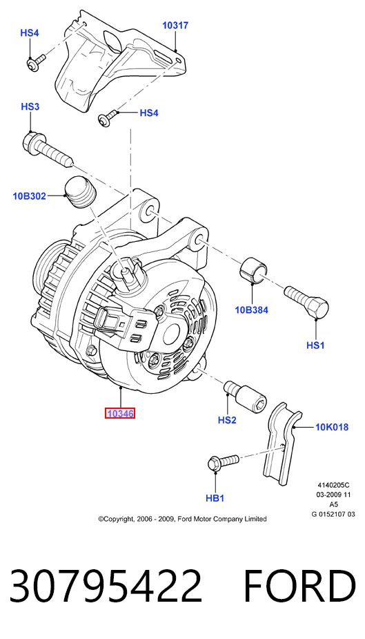 Alternador FORD 30795422