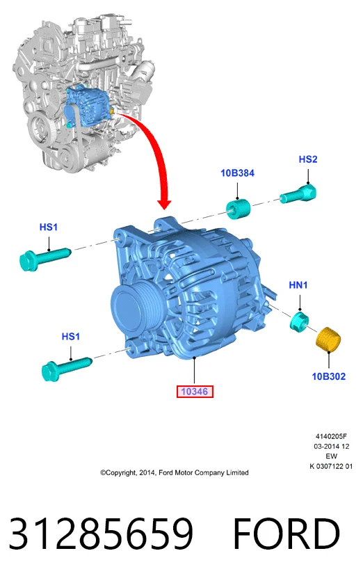 31285659 Ford Alternador de coche