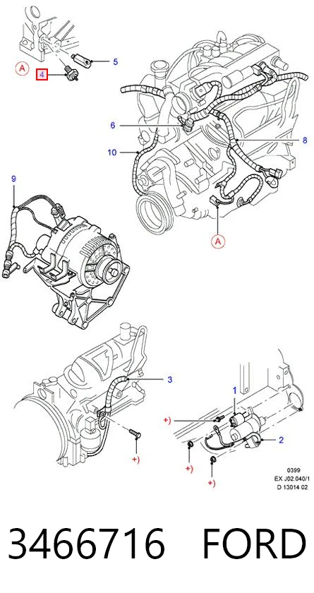 3466716 Ford Indicador de presión del aceite