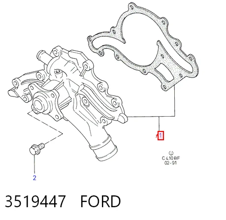 Bomba de agua 3519447 FORD