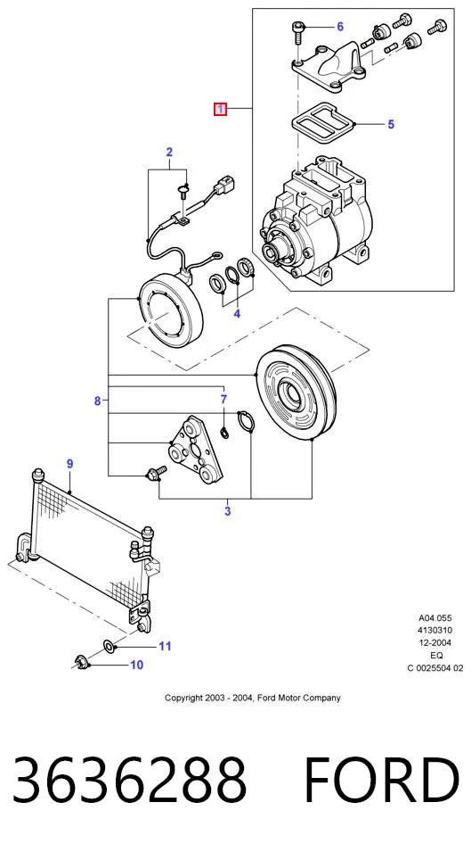 3636288 Ford Compresor climatizador