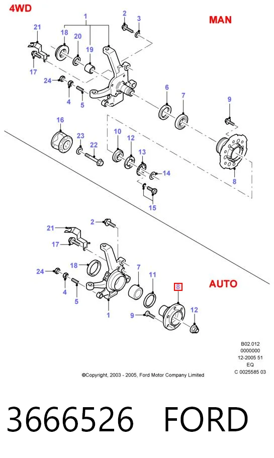 Comprar Cubo de rueda delantero Ford Ranger  ER a bajo precio