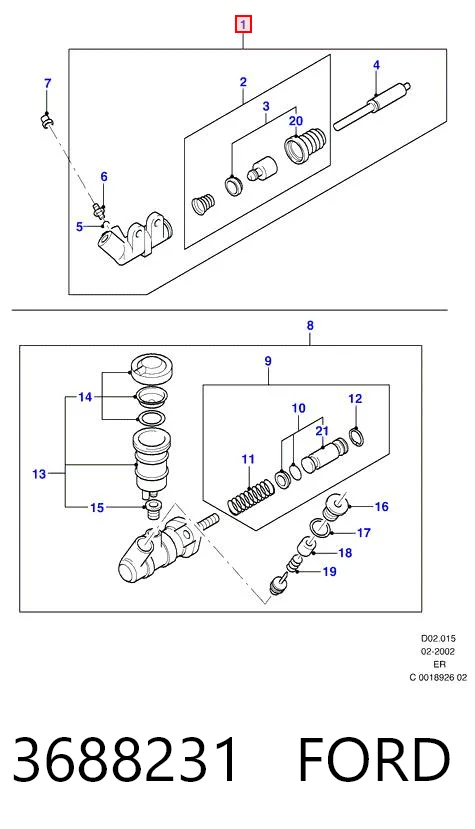 Cilindro receptor de embrague para Ford Ranger  ER