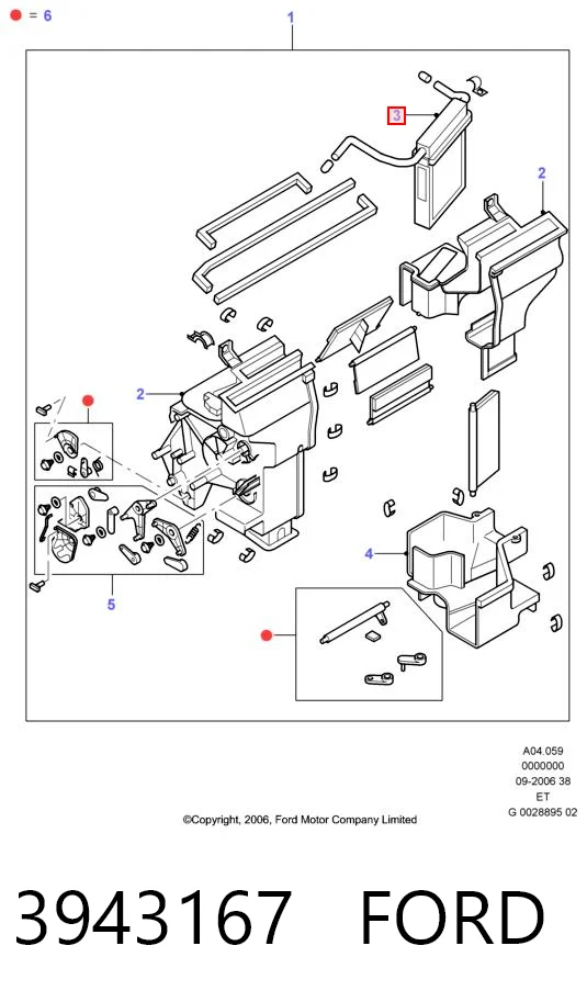Radiador calefacción para Ford Ranger ER