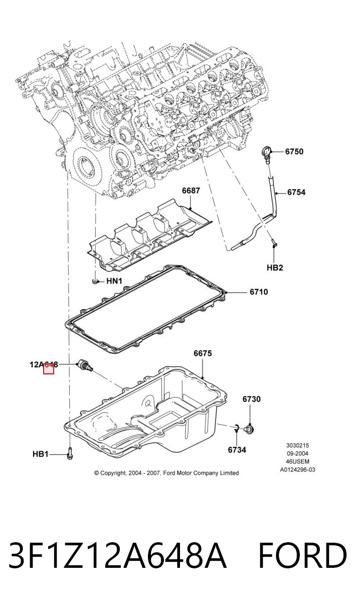3F1Z12A648A Ford Sensor temperatura refrigerante
