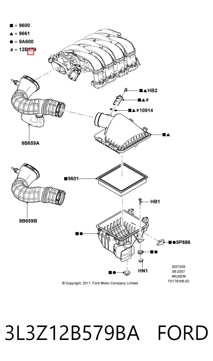 Sensor de flujo de aire para Ford Edge I U387