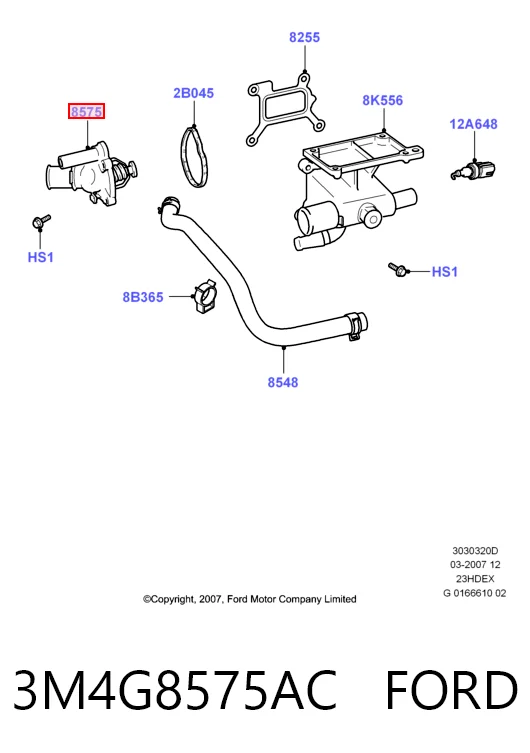 Termostato 3M4G8575AC FORD