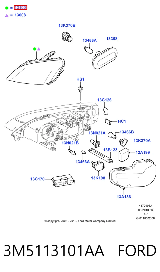  Faro izquierdo Ford C-Max 
