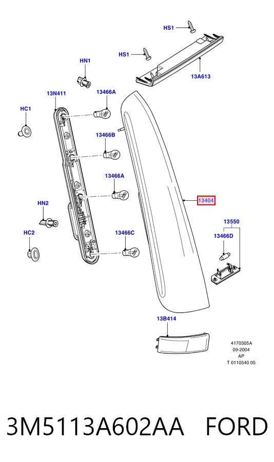Piloto trasero derecho para Ford C-Max  DM2