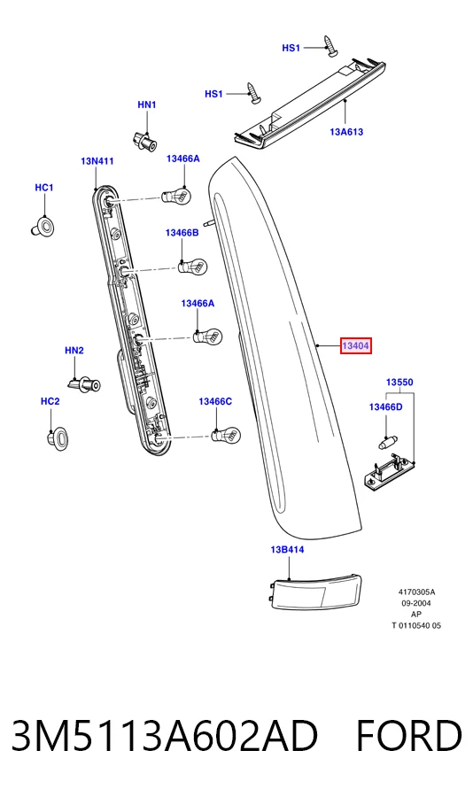 Piloto trasero derecho Ford C-Max monovolumen (DM2) (2003 - 2007) precio, desde 40,66 EUR