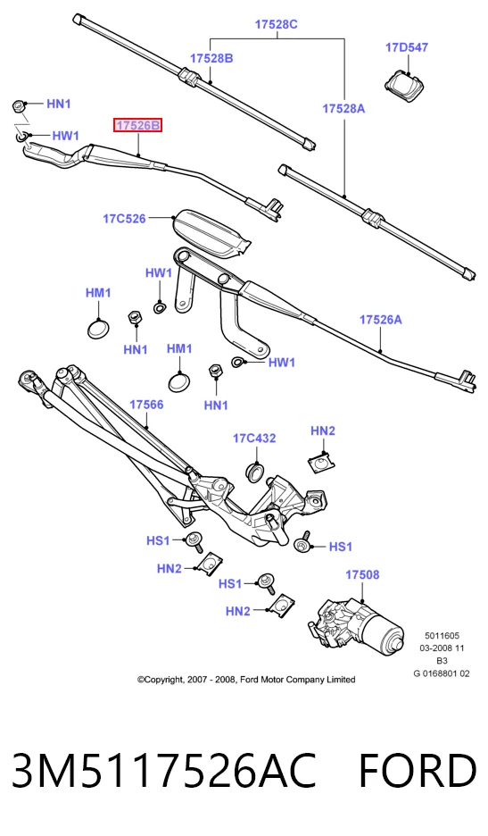 Brazo del limpiaparabrisas lavado de parabrisas para Ford C-Max  DM2