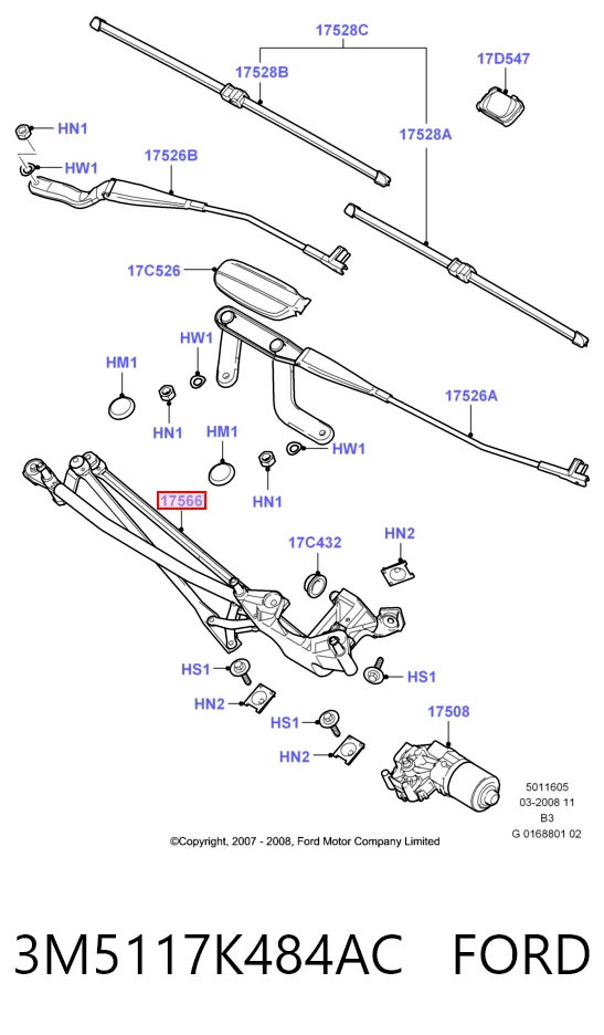 Comprar Varilla de limpiaparabrisas Ford C-Max  DM2