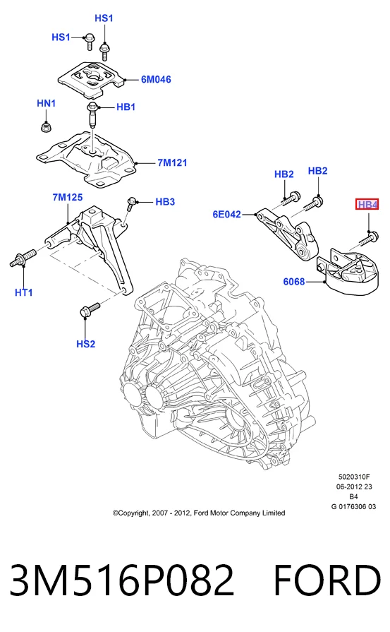 3M516P082 Ford Taco de motor