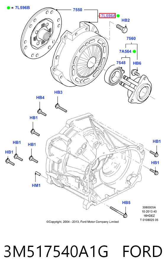 Kit de embrague 3M517540A1G FORD