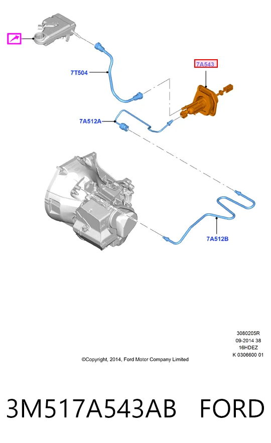 3M517A543AB Ford Cilindro maestro de clutch