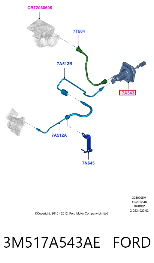 3M517A543AE Ford Cilindro maestro de clutch