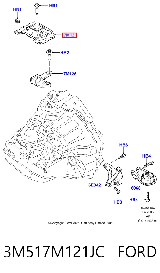 Soporte de caja de cambios Ford C-Max  (DM2)