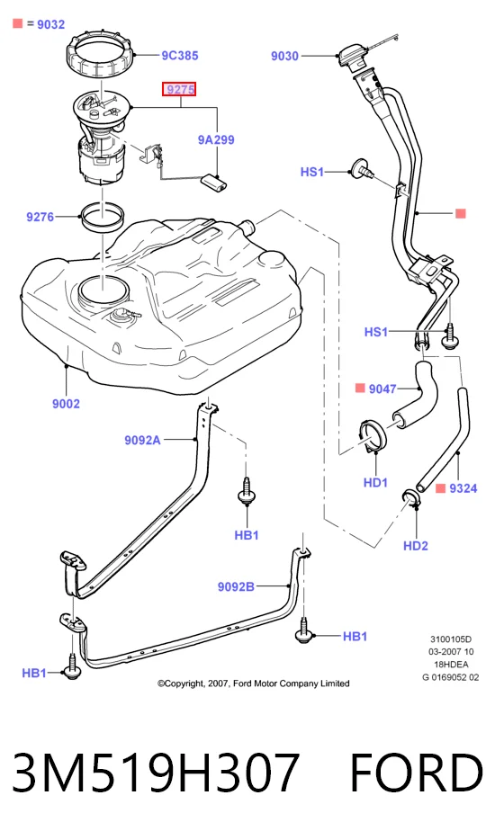3M519H307 Ford Módulo de alimentación de combustible