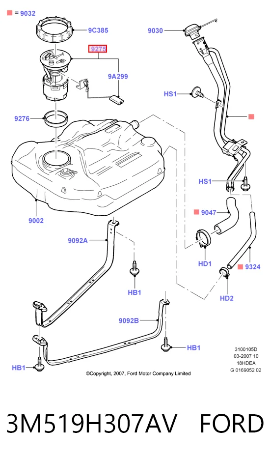 3M519H307AV Ford Módulo de alimentación de combustible