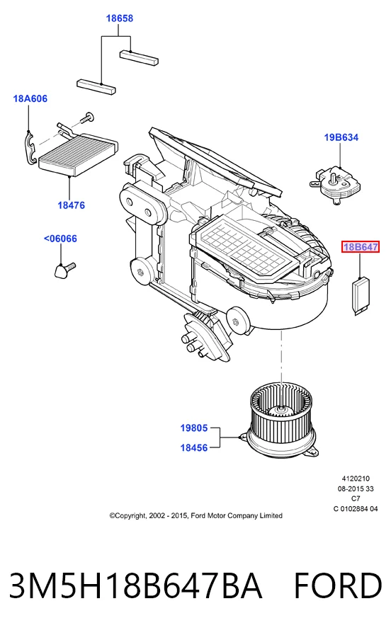 3M5H18B647BA Ford Resistencia de calefacción
