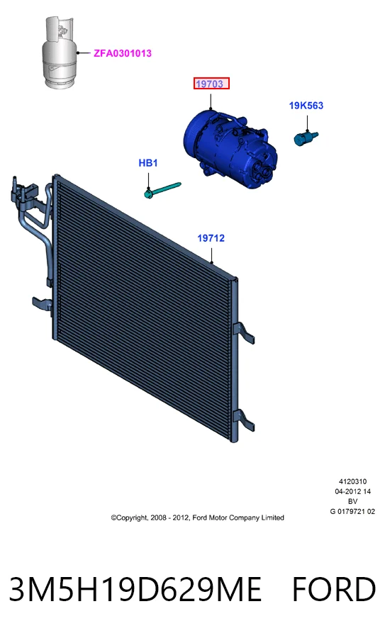 3M5H19D629ME Ford Compresor climatizador