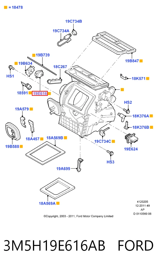  Actuador de compuerta de la calefacción Ford Focus 2