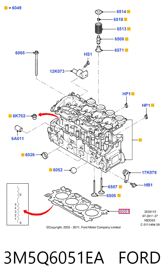 Empaquetadura de culata para Volvo S40 II MS