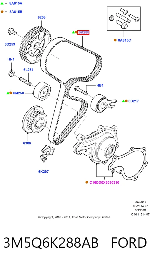 Correa de distribución Ford Fiesta VI (CB1)