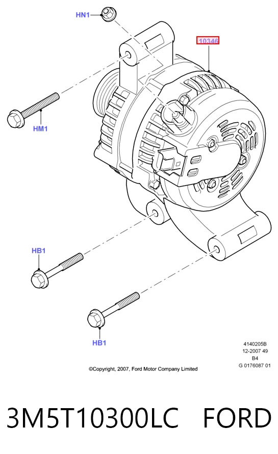 3M5T10300LC Ford Alternador de coche