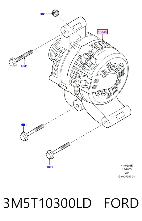 3M5T10300LD Ford Alternador de coche