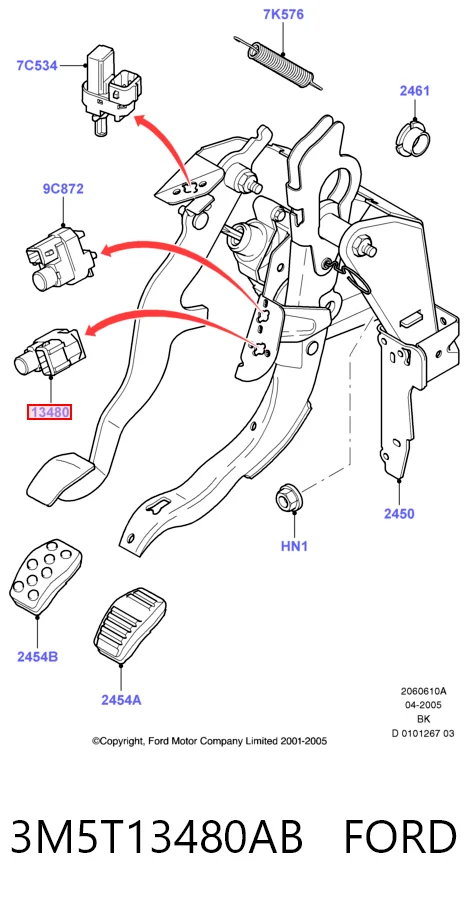 3M5T13480AB Ford Interruptor luces de freno