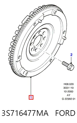 Volante de motor 3S716477MA FORD