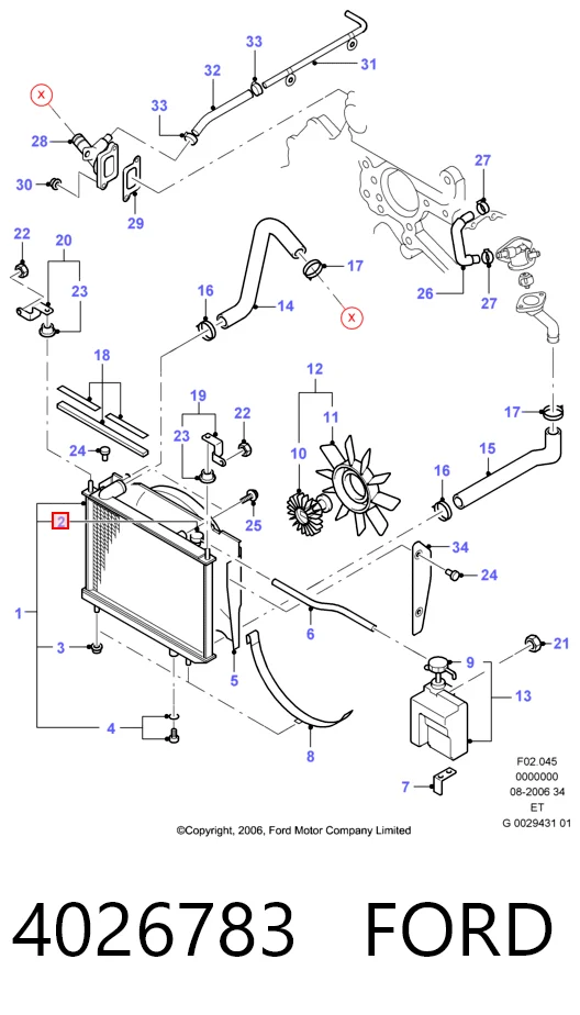 4026783 Ford Tapa de radiador