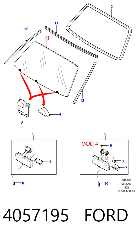 Parabrisas delantero  para Ford Ranger  ER
