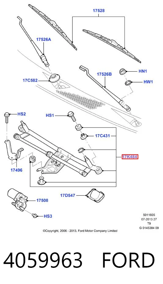 Comprar Trapezio del limpiaparabrisas Ford Transit  V347/8 a bajo precio
