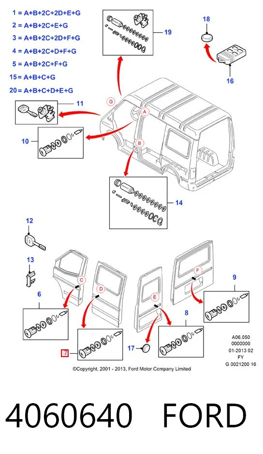 Comprar Cilindro de cerradura de portón trasero Ford Transit V184/5 a bajo precio