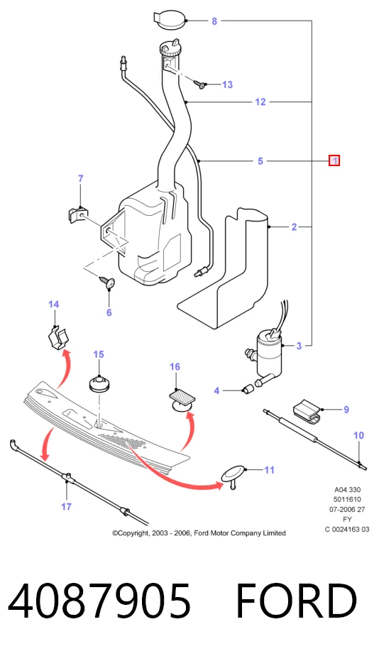 Deposito del lavaparabrisas Ford Transit V furgoneta (V184/5) (2000 - 2006) precio, desde 39,20 EUR