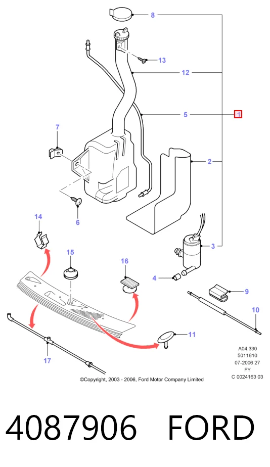 Comprar Depósito de limpiaparabrisas Ford Transit V V184/5
