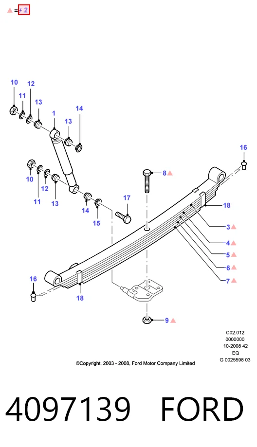 Ballesta, eje trasera  Ford Ranger pick-up (ER) (1999 - 2003) precio, desde 177,31 EUR