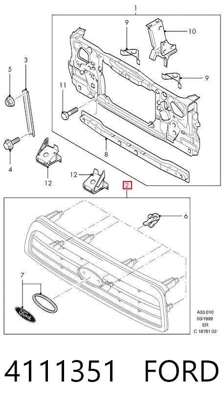 Comprar Parrilla del radiador Ford Ranger  ER a bajo precio