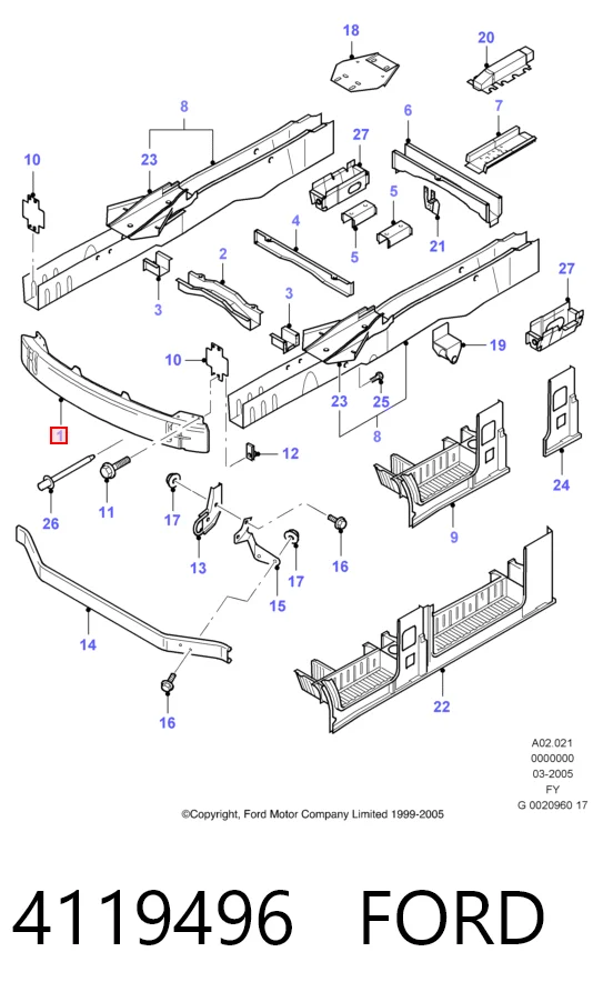  Refuerzo parachoque delantero Ford Transit 5