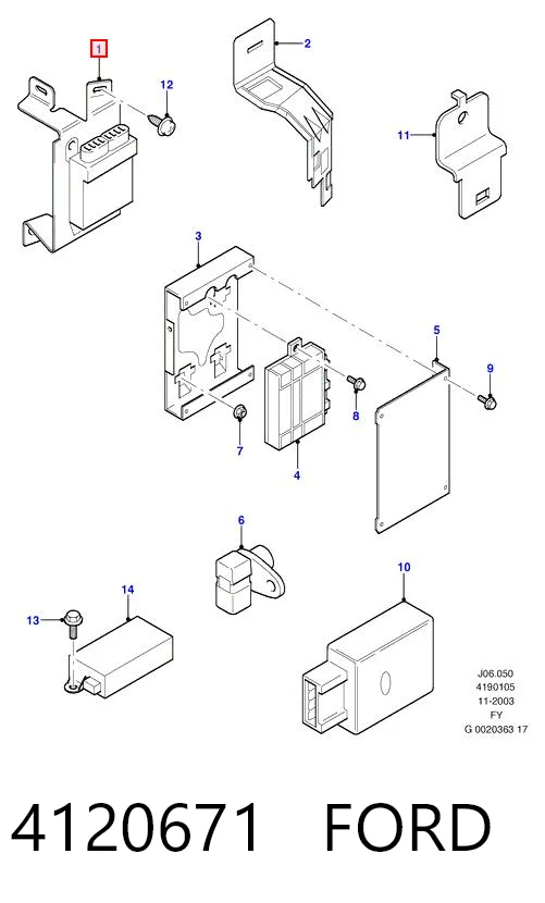 Módulo de control de airbag 4120671 FORD