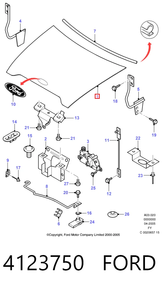 Capó delantero para Ford Transit V V184/5
