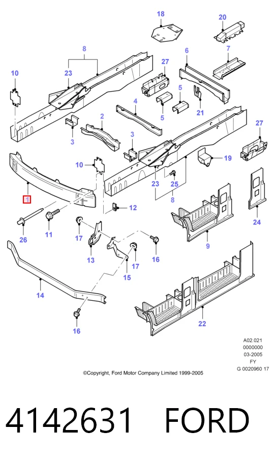 Refuerzo paragolpes delantero Ford Transit V