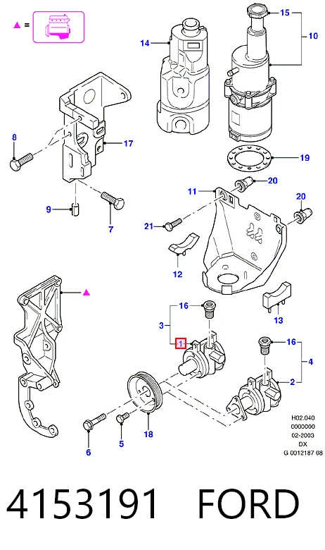 Bomba hidráulica de dirección Ford Fiesta (1996-2002)