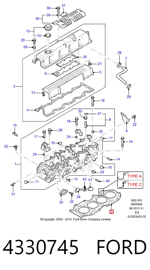  Junta de culata Ford Ranger 